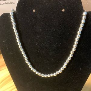 Silver beaded necklace